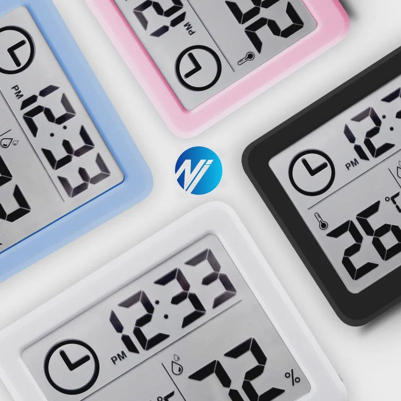 NIDITON Digitale Klok met Temperatuur & Vochtigheidssensor - Stijlvol voor Huis, Keuken & Kantoor