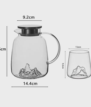 Unieke IJsberg Waterkan 2000ml met 4 IJsberg Glazen 370ml - Creatieve Drinkset
