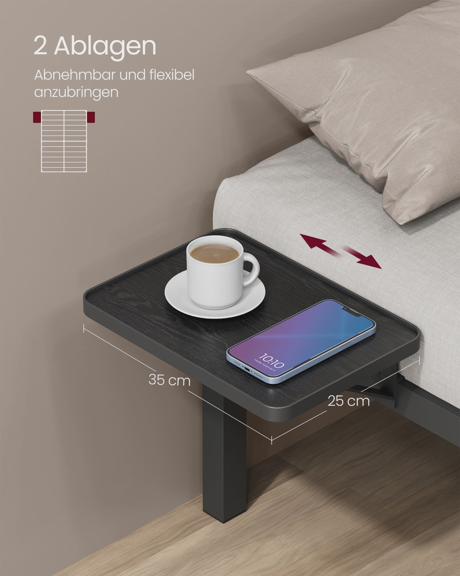 Stalen Bedframe met Nachtkastjes en Opbergruimte - Dubbel Bed