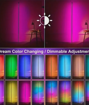 Moderne RGB LED Hoeklamp met Muziek Sync & 16 Miljoen Kleuren - Slim & Sfeervol