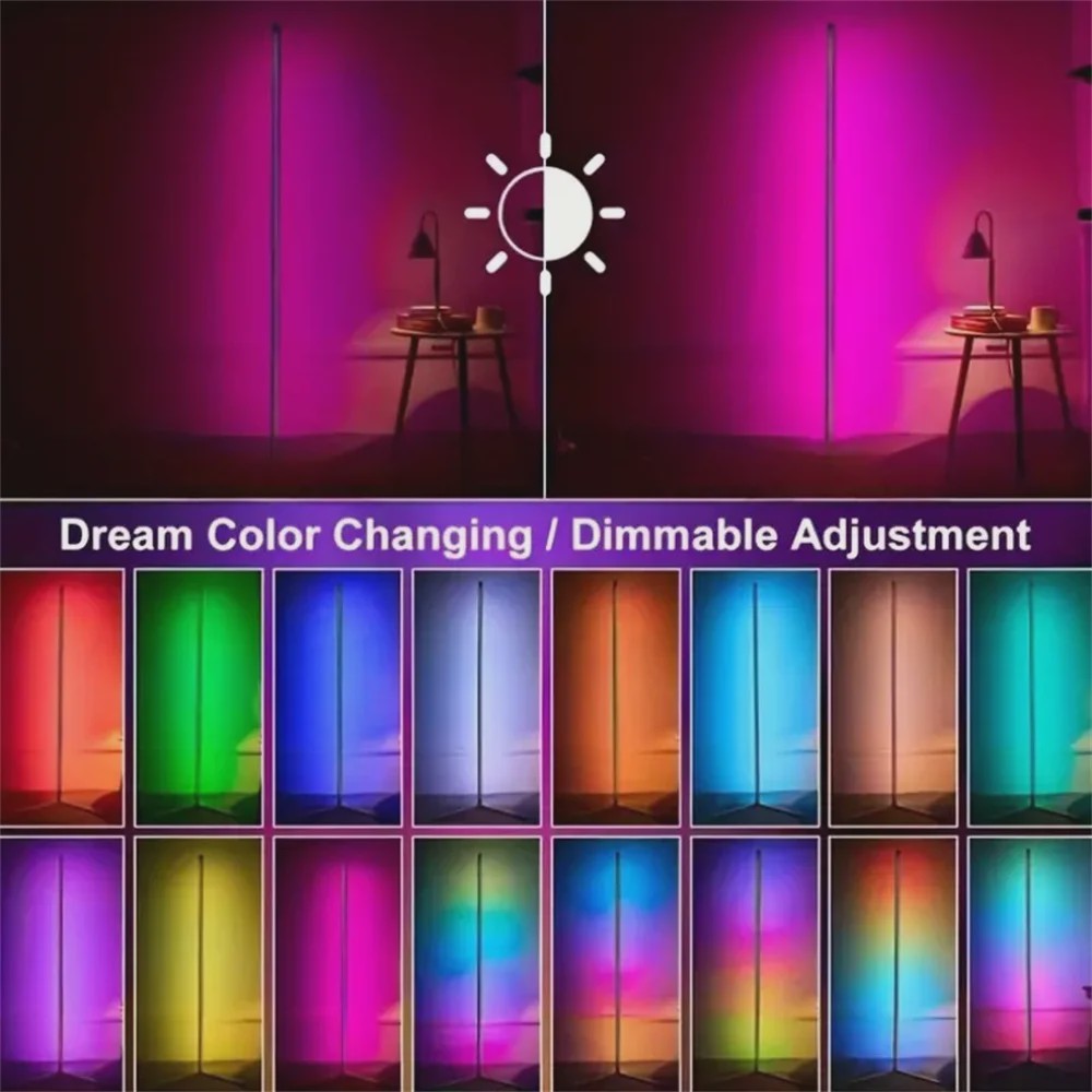 Moderne RGB LED Hoeklamp met Muziek Sync & 16 Miljoen Kleuren - Slim & Sfeervol