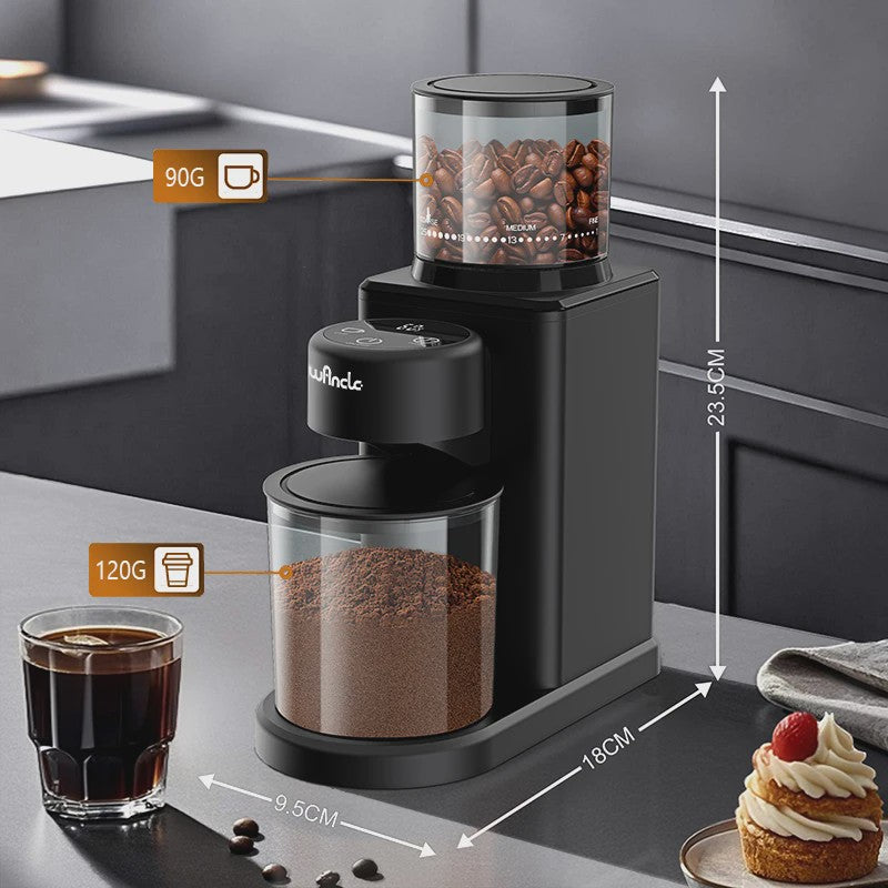 Elektrische Koffiemolen met Conische Braam, 25 Maalgraad Instellingen & Touchscreen