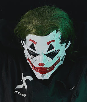 Cyberpunk Clown Masker met Vlechten - Cosplay & Halloween Prop