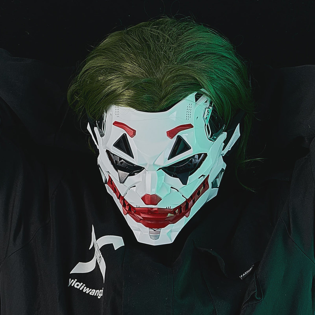 Cyberpunk Clown Masker met Vlechten - Cosplay & Halloween Prop
