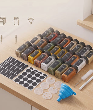 24 Delige Set Glazen Kruidenpotjes 120ml met Shaker Insert - Keuken Organisatie