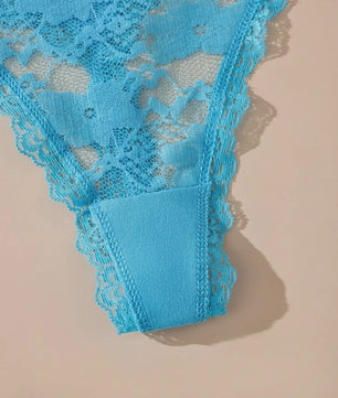 3-Pack Dames Strings van Kant en Mesh - Sexy Transparant Ondergoed