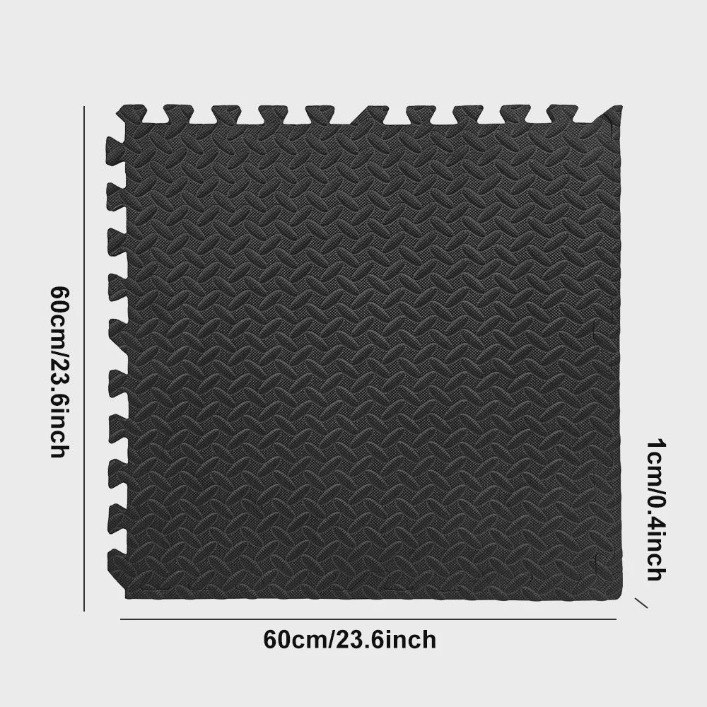 12-delige Puzzel Fitnessmatten Set - Antislip EVA Interlocking Vloertegels voor Thuisgym, Yoga & Sport