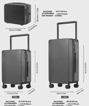 Luxe Koffer Set met USB, Bekerhouder & TSA-slot - 360° Wielen, PC+ABS