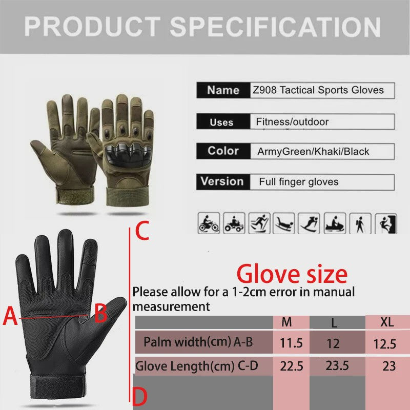 Tactische Volledige Vinger Handschoenen - Outdoor, Sport, Motor, Fitness