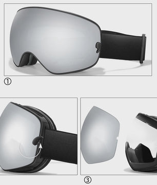 Ski Bril Heren Dames Tieners - UV400 Anti-Condens, Inclusief Optisch Frame & Tas