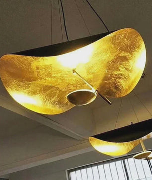 Moderne Lotusblad Hanglamp - LED, Metaal, Goud & Zwart/Wit