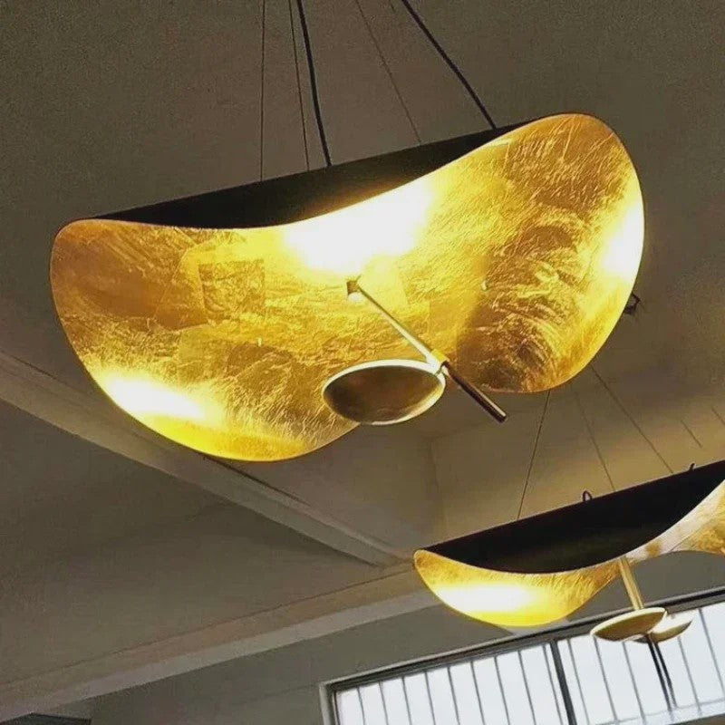 Moderne Lotusblad Hanglamp - LED, Metaal, Goud & Zwart/Wit