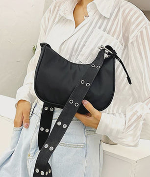 Casual Shoulder Bags For Women Black Waterproof Nylon Crossbody Bag Cool Girls Underarm Handbag Purse