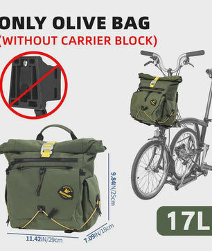 Rhinowalk Vouwfiets Tas 17L Quick-Release Stuur- of Mandtas met Ondersteuningsplaat