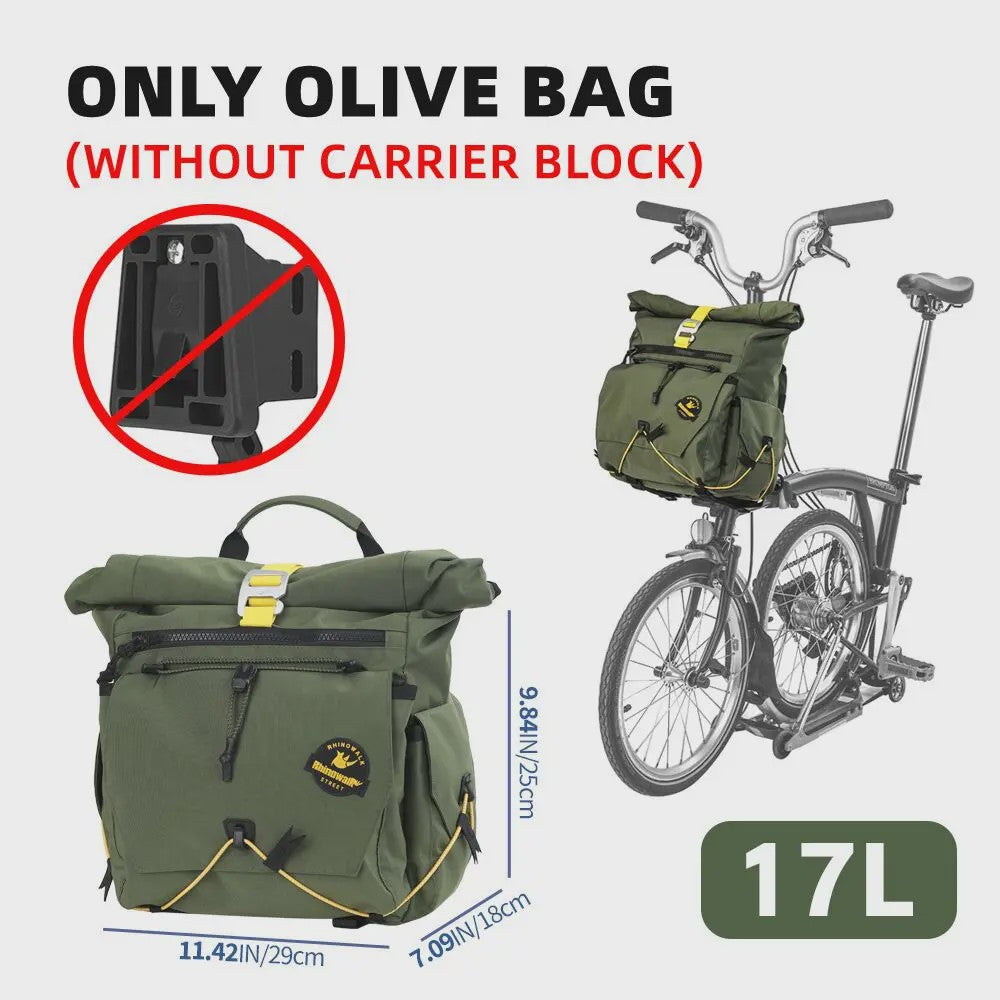 Rhinowalk Vouwfiets Tas 17L Quick-Release Stuur- of Mandtas met Ondersteuningsplaat