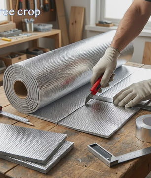 Dubbelzijdig Reflecterend Aluminium Folie Isolatiemateriaal - 6/9mm dik, 50x200cm - Voor Ramen, RVs, Garagedeuren & Meer