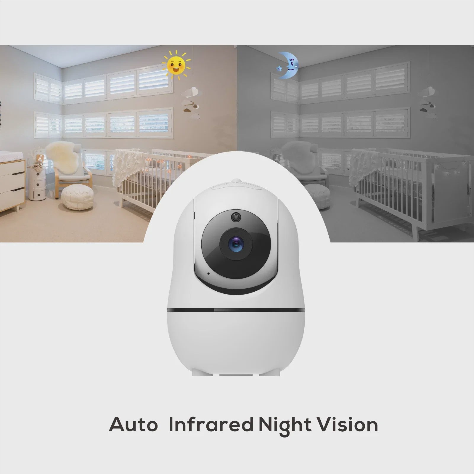 5" Video Babyfoon met Camera, 2-Weg Audio, Temperatuursensor & 22u Batterij