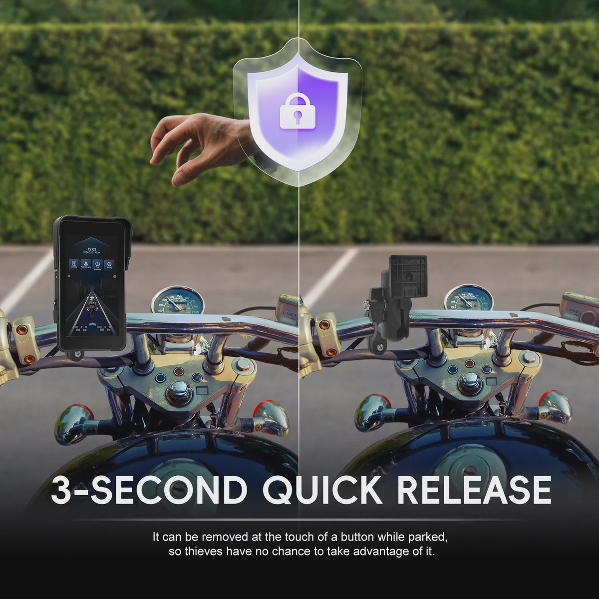 5" Smart Motorfiets Display met CarPlay, Android Auto & IP68 Waterdicht