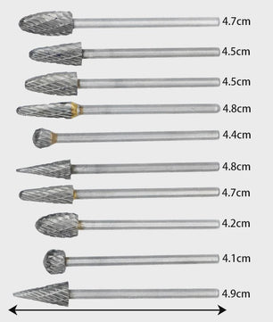 10-delige Set Tandheelkundige Carbide Frezen - Universeel Slijpen, Polijsten & Verwijderen