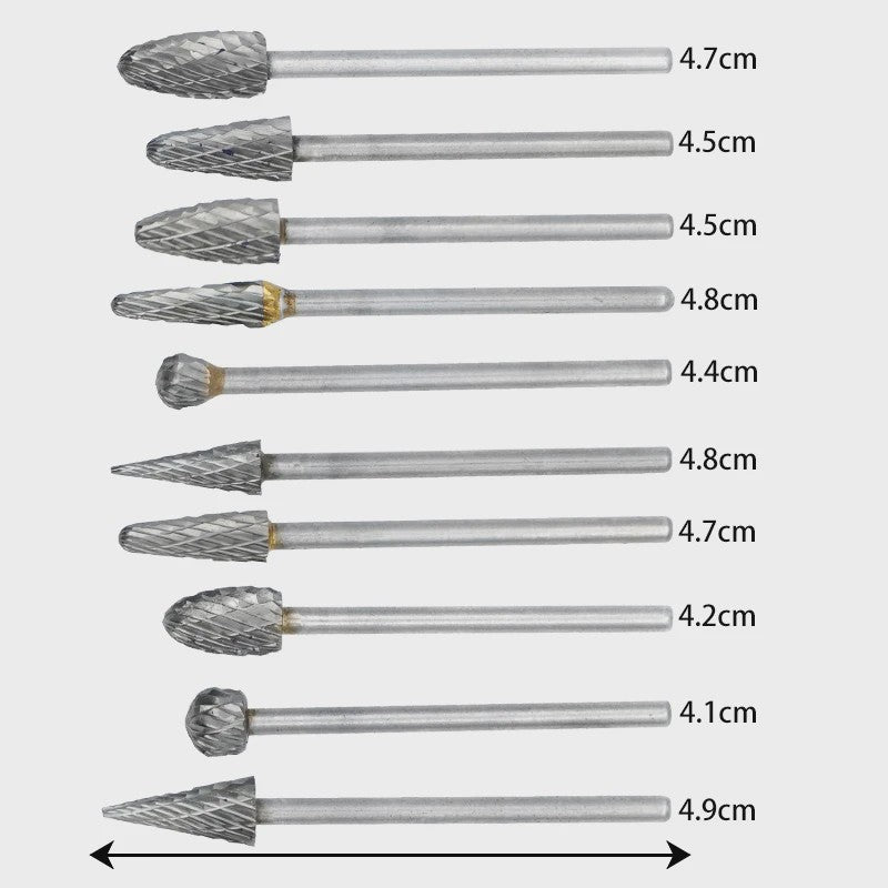 10-delige Set Tandheelkundige Carbide Frezen - Universeel Slijpen, Polijsten & Verwijderen