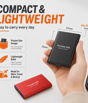 Snelle Externe SSD 1TB/2TB USB 3.1 - Compacte Mobiele Opslag voor PC & Mac
