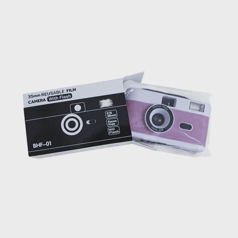 Retro 35mm Filmcamera met Ingebouwde Flits - Herbruikbaar en Stijlvol