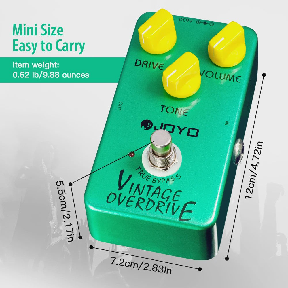 JOYO JF-01 Vintage Overdrive Gitaarpedaal - Breed Gainbereik voor Blues & Rock