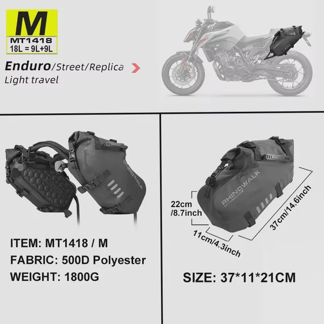 Rhinowalk Waterdichte Motor Zadel Tassen - 18L, 28L, 48L - Motorfiets Bagage Opslag