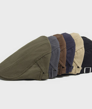 Klassieke Heren Baret - Stijlvolle Vintage Katoenen Pet met Vizier