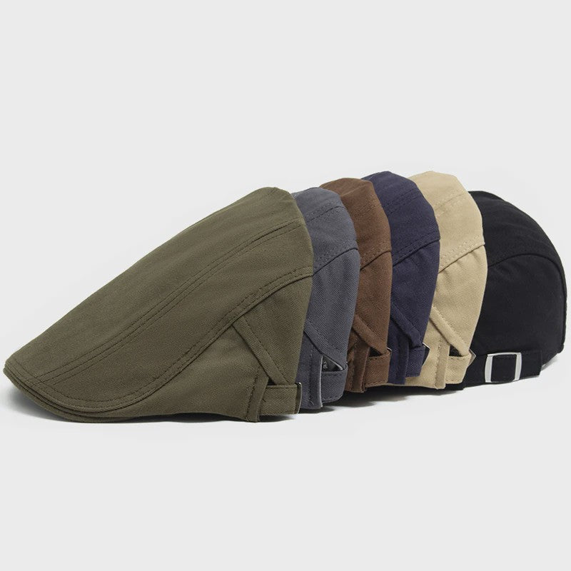 Klassieke Heren Baret - Stijlvolle Vintage Katoenen Pet met Vizier