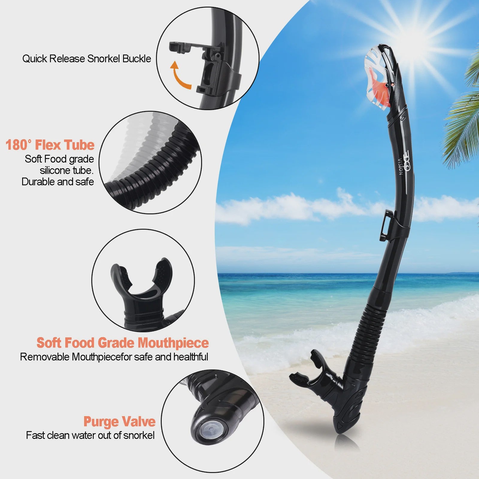Complete Dry Snorkel Set voor Volwassenen: 3-Raams Anti-Condens Duikmasker met PC Lens en Snorkel