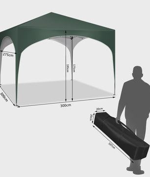WOLTU 3x3m Waterdichte Partytent Gazebo - Inklapbaar & Snel Opzetbaar voor Tuin & Markt