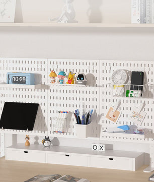 Modulaire Bureau Pegboard Organizer - Wandmontage, Staand & Clip-on
