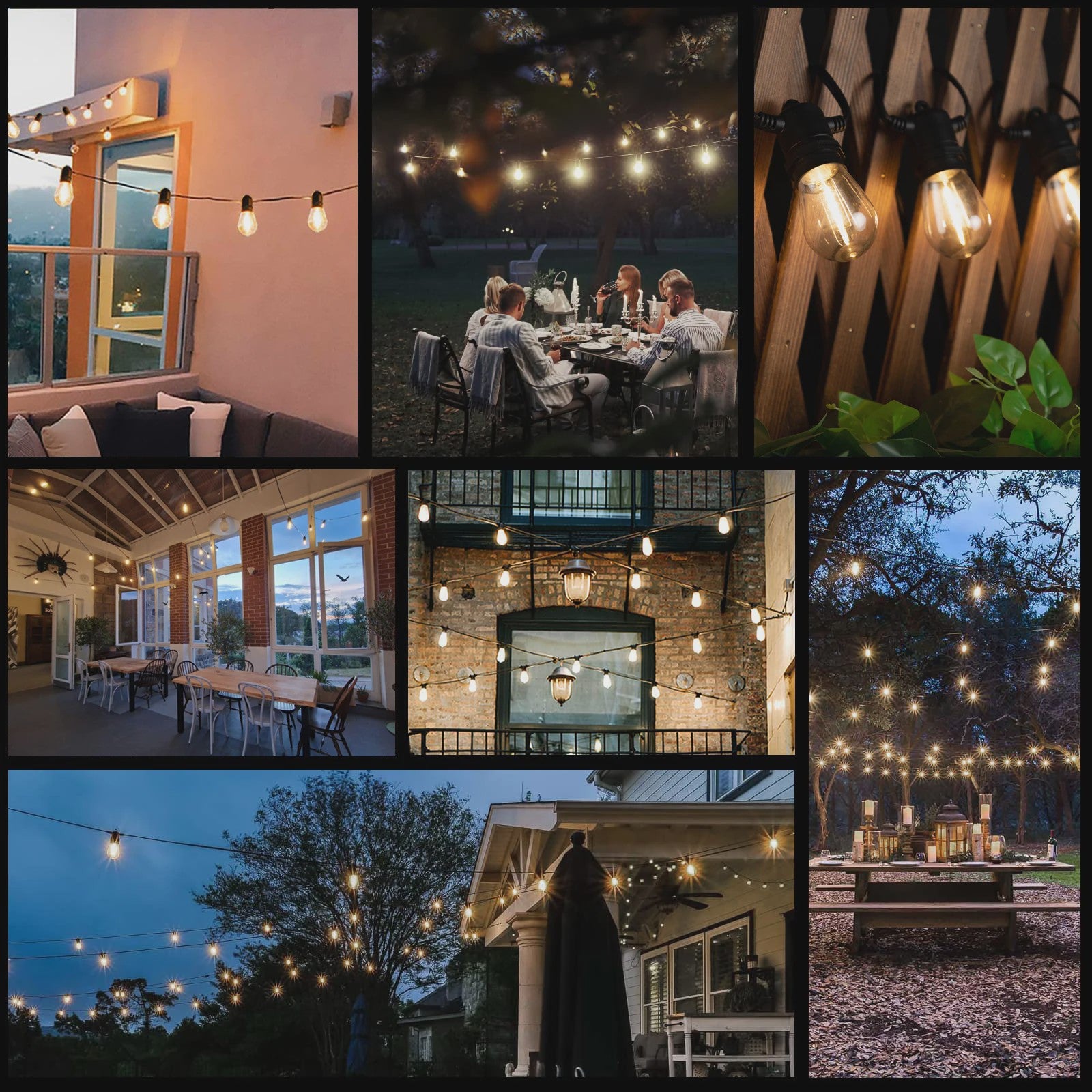 50FT Slinger LED Verlichting Buiten - Dimbare, Kopppelbare en Onbreekbare Tuinlampen