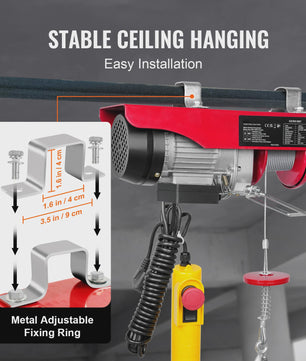 Elektrische Takel 250kg - 550lbs Takel met 4.2m Afstandsbediening voor Garage & Werkplaats