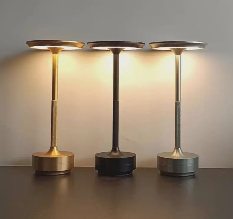 Draadloze Sfeerverlichting Tafellamp - Aluminium LED, Dimbaar & Oplaadbaar
