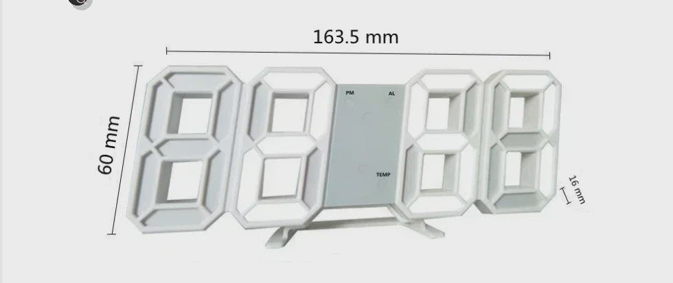 Moderne Digitale Wandklok met LED Display - Stijlvol en Functioneel voor Elk Interieur