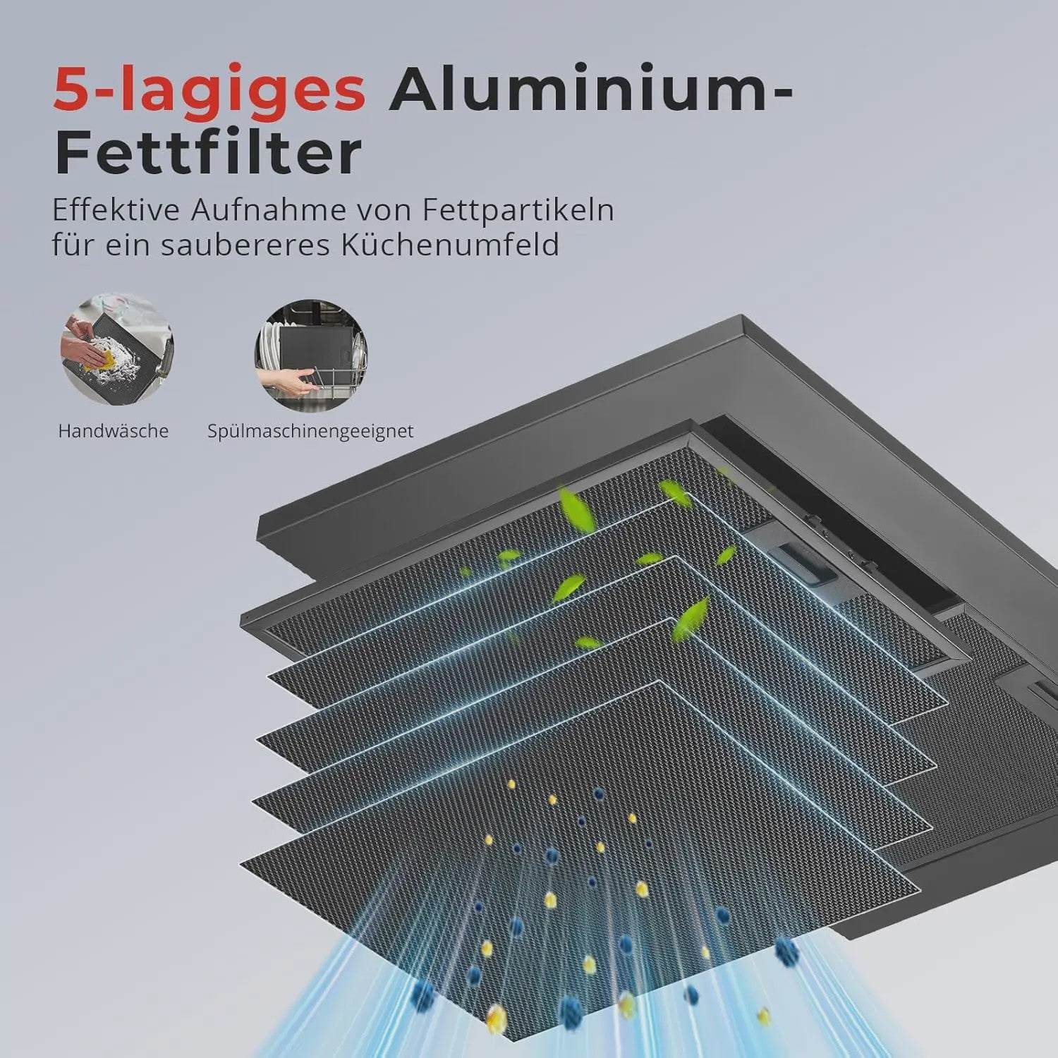 60cm Zwarte RVS Afzuigkap met 400 m³/h, A+++ Energieklasse en LED Verlichting