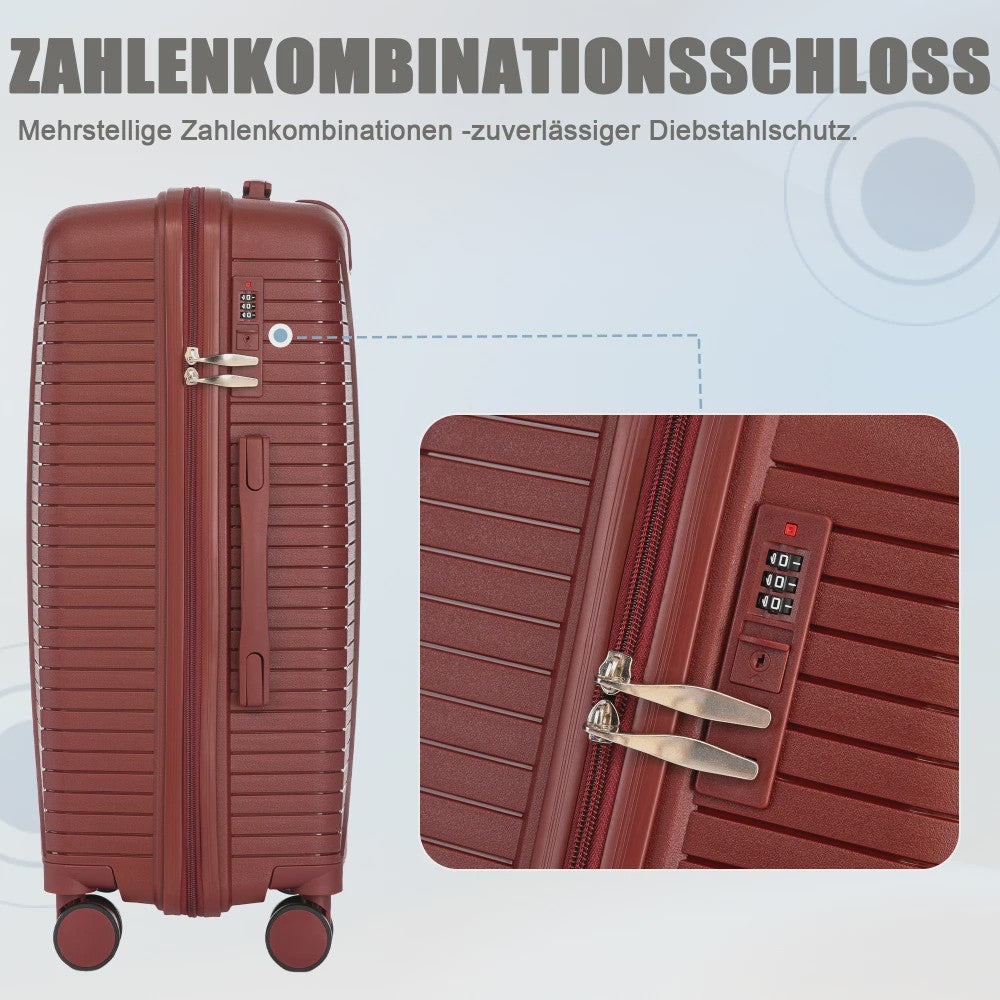 Reis Koffer Set 3-delig: 20, 24, 28 Inch Trolley met Wielen en Cijferslot