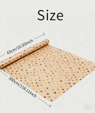 Luxe Cadeaupapier met Goudkleurige Sterren - 43x300 cm