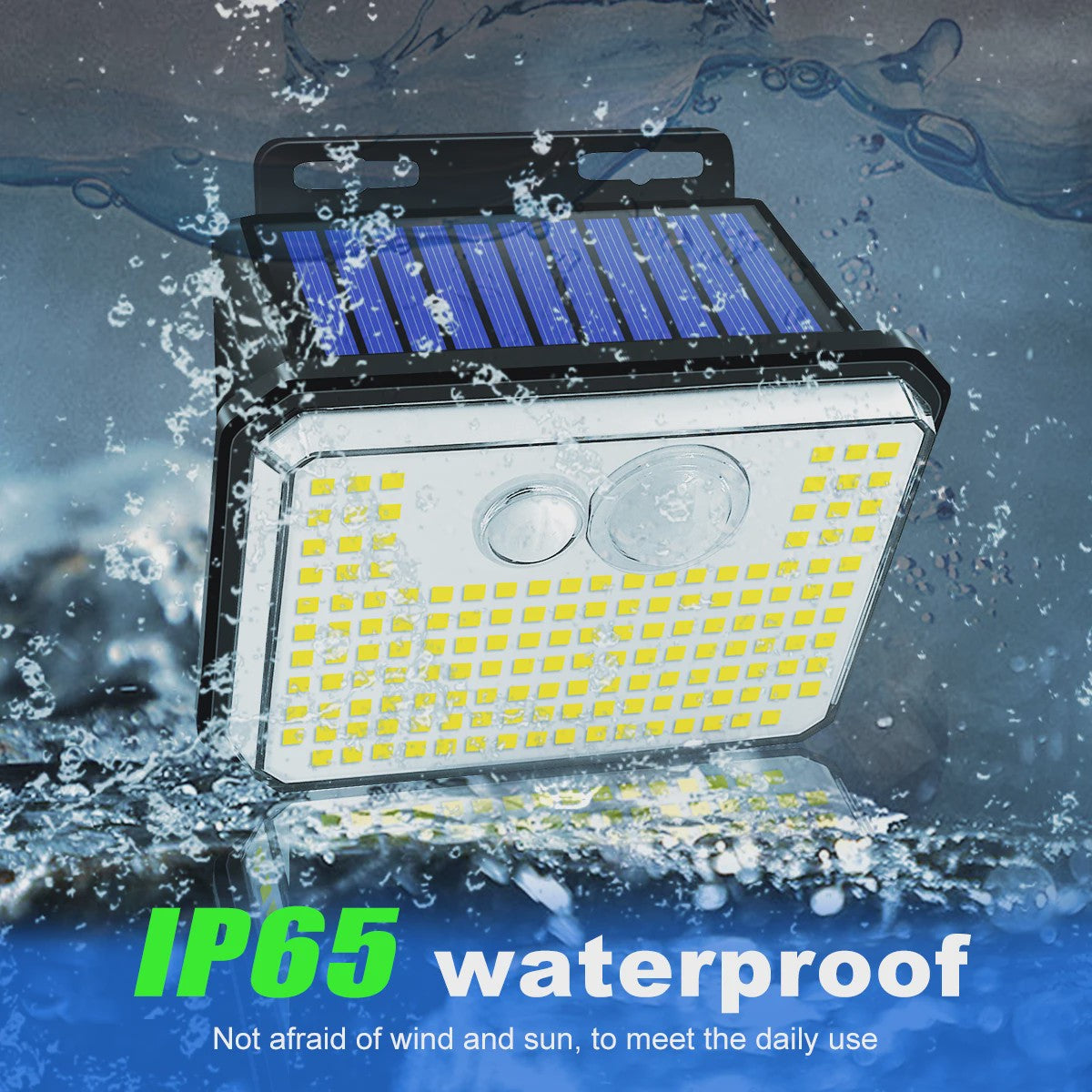 Krachtige Solar Buitenlamp met 148 LED's, Bewegingssensor & IP65 Waterdicht - 3 Modi