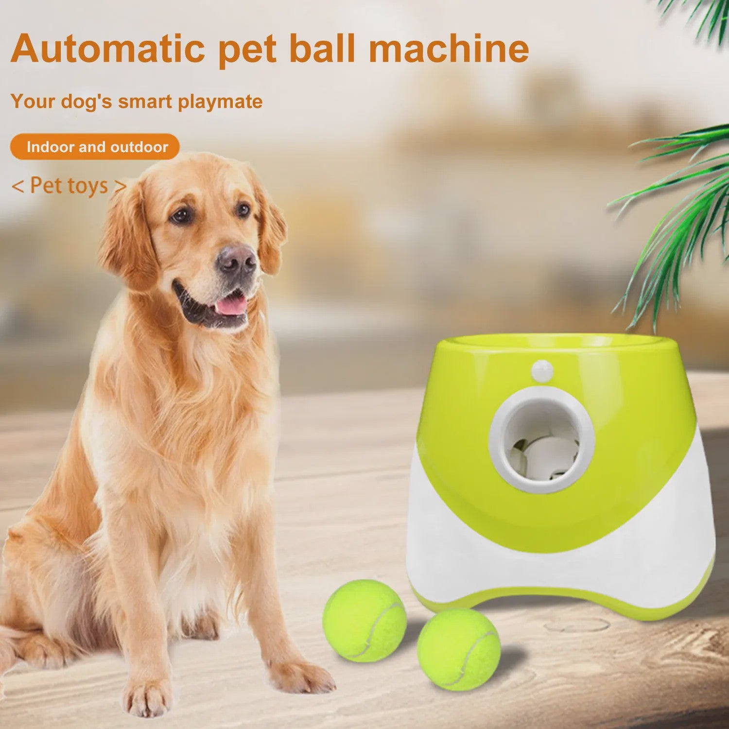 Automatische Tennisbal Werper voor Honden - Interactief Speelgoed met 3 Ballen