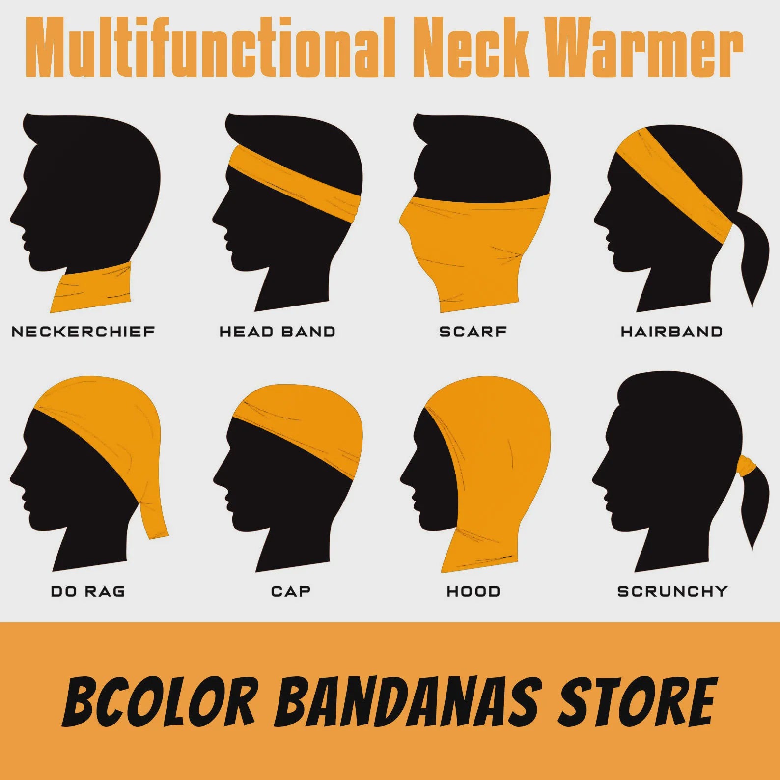 Multifunctionele Bandana Sjaal met UV-Bescherming | Hoofdband, Nekwarmer, Gezichtsbedekking