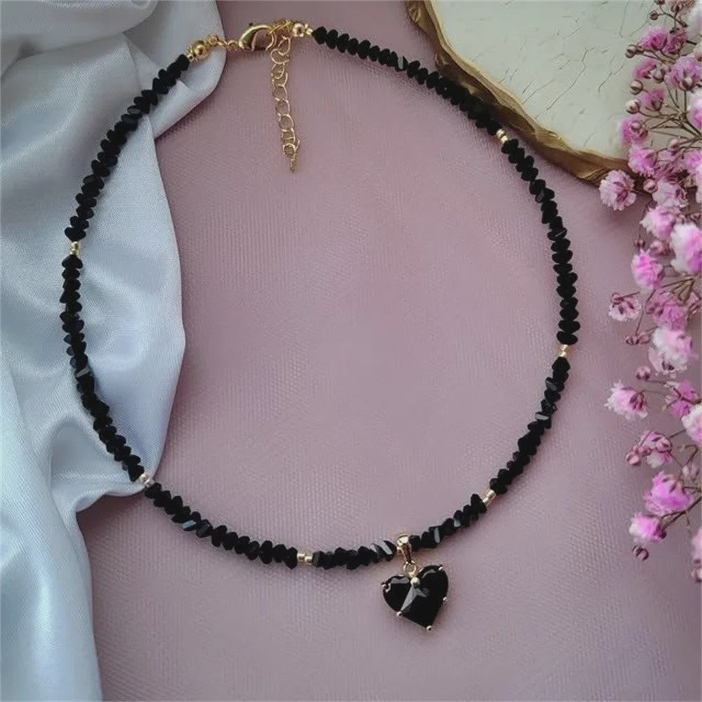 Vintage Zirkonia Hart Hanger Ketting - Boho Stijl Kristal Ketting