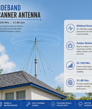 Ultra-Wideband Discone Antenne 25MHz-1300MHz met PL259 Connector