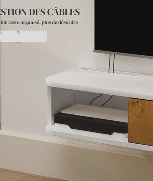 Zwevend TV Meubel met Wandplank en Open Vakken - Modern Design
