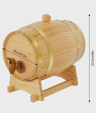 Eikenhouten Wijnvat 3L/5L met Tap & Standaard - Perfect voor Whisky, Wijn of Rum