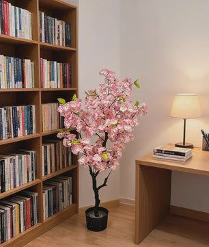 Realistische Kunst Cherry Blossom Boom - Roze Zijde Bloesems - 120cm of 150cm - Verstelbare Takken - Moderne Pot