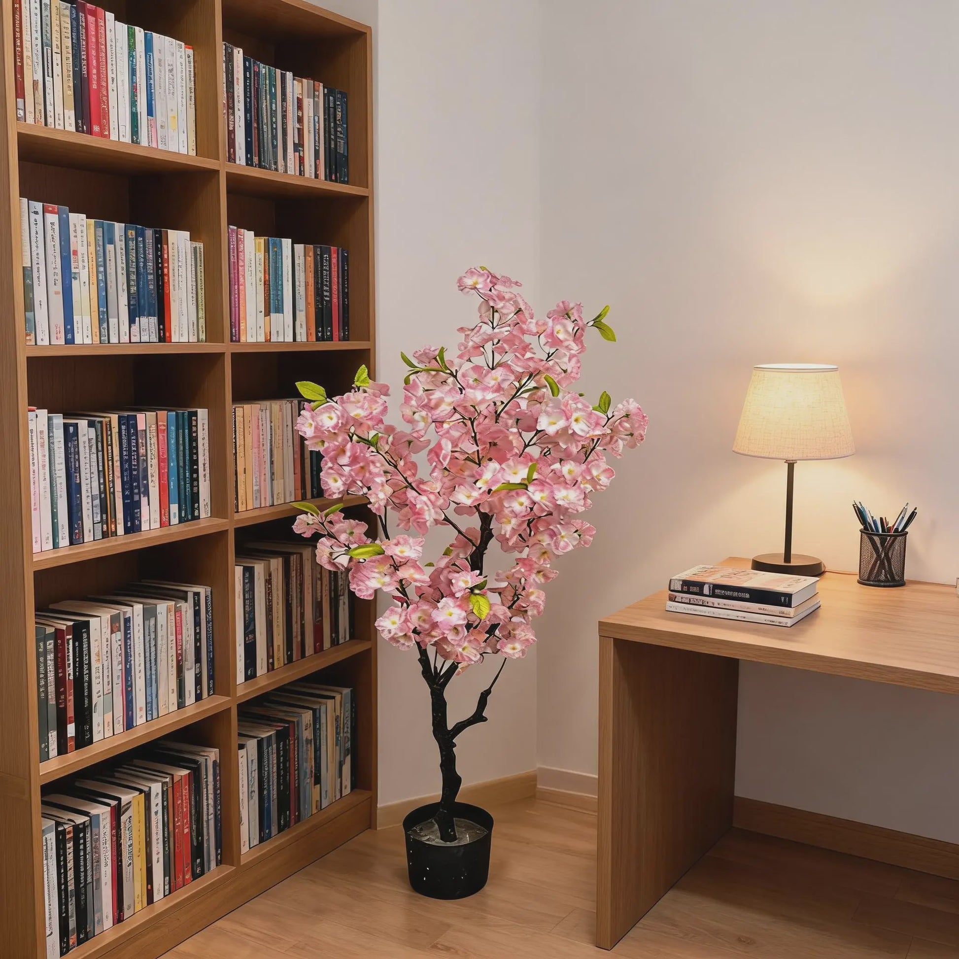 Realistische Kunst Cherry Blossom Boom - Roze Zijde Bloesems - 120cm of 150cm - Verstelbare Takken - Moderne Pot