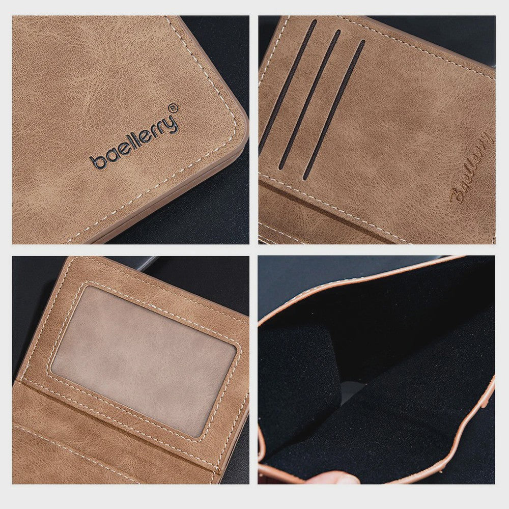 Baellerry Heren Portemonnee - Minimalistisch PU Leer Front Pocket Portemonnee
